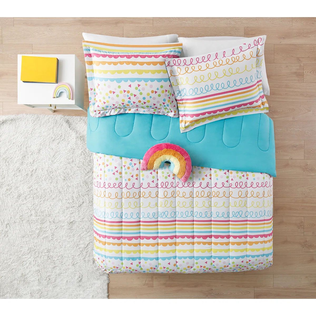 ALEX + BELLA Color Pop Rainbow Orange Microfiber Comforter Set thumbnail 4